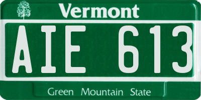 VT license plate AIE613