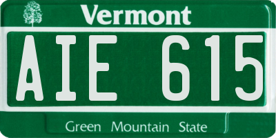VT license plate AIE615