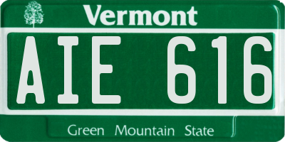 VT license plate AIE616