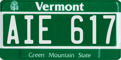 VT license plate AIE617