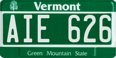 VT license plate AIE626