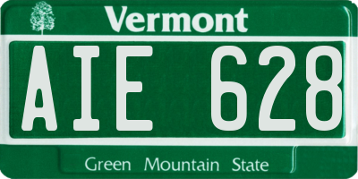 VT license plate AIE628