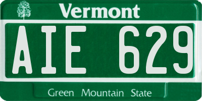 VT license plate AIE629