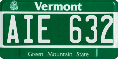 VT license plate AIE632
