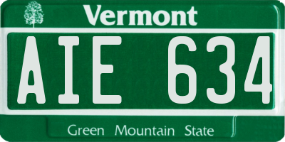 VT license plate AIE634