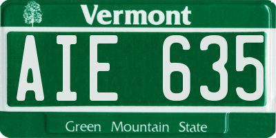 VT license plate AIE635