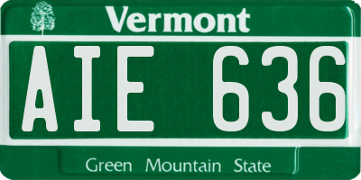 VT license plate AIE636