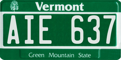 VT license plate AIE637