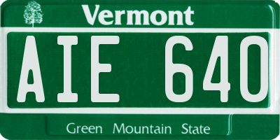 VT license plate AIE640