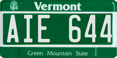 VT license plate AIE644