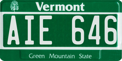 VT license plate AIE646