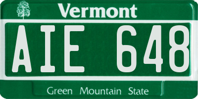 VT license plate AIE648