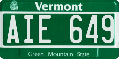 VT license plate AIE649