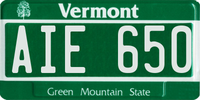 VT license plate AIE650