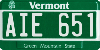 VT license plate AIE651
