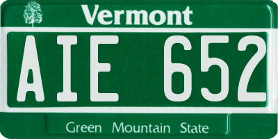 VT license plate AIE652