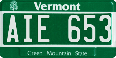 VT license plate AIE653