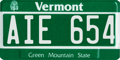 VT license plate AIE654