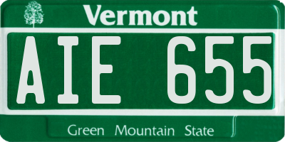 VT license plate AIE655