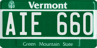 VT license plate AIE660