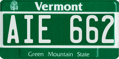 VT license plate AIE662