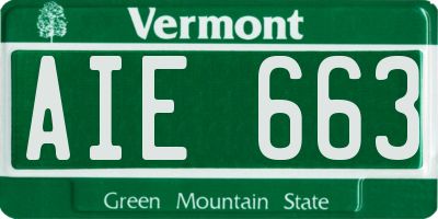 VT license plate AIE663
