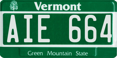 VT license plate AIE664