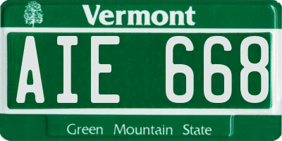VT license plate AIE668