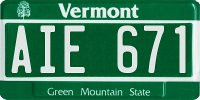 VT license plate AIE671