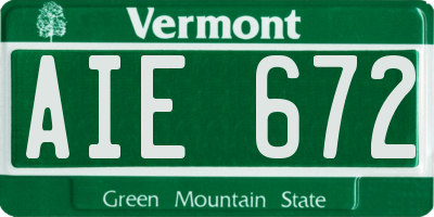 VT license plate AIE672
