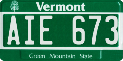 VT license plate AIE673