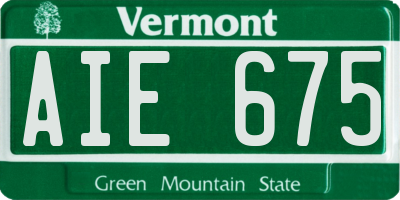 VT license plate AIE675