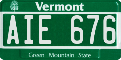 VT license plate AIE676