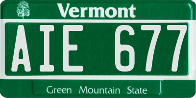 VT license plate AIE677