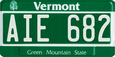 VT license plate AIE682