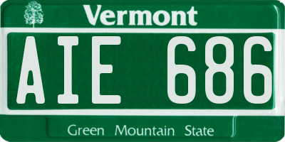 VT license plate AIE686