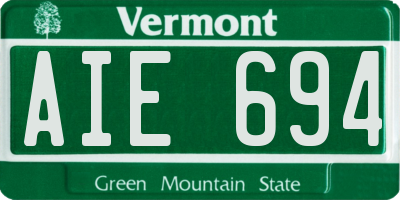 VT license plate AIE694