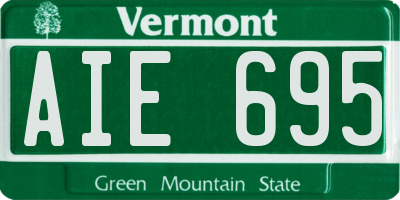 VT license plate AIE695