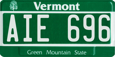 VT license plate AIE696