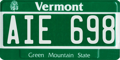 VT license plate AIE698