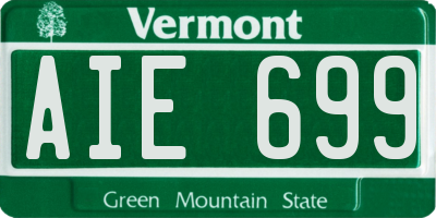 VT license plate AIE699