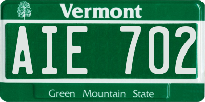 VT license plate AIE702