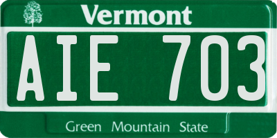 VT license plate AIE703