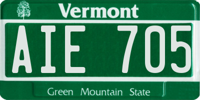 VT license plate AIE705