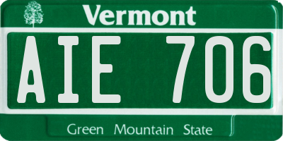 VT license plate AIE706