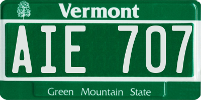 VT license plate AIE707