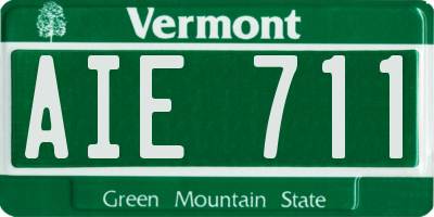 VT license plate AIE711
