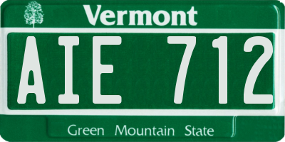 VT license plate AIE712