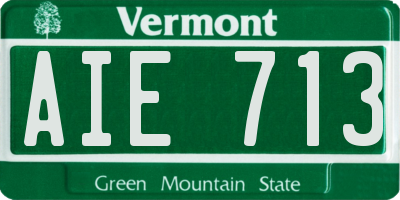 VT license plate AIE713
