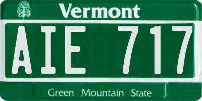 VT license plate AIE717